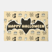 Spook, Spiderwebs en Black Cats Geel Deurmat (Voorkant)