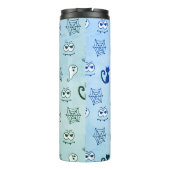 Spook, spinnenwebben en zwarte katten blauw thermosbeker (Achterkant)