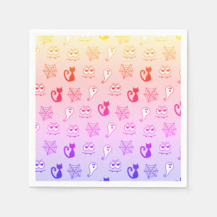 Spook, Spinnenwebben en Zwarte Katten Regenboog Servet