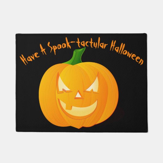 Spook-tactulaire Jack O'Lantern Halloween Deurmat (Voorkant)
