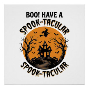 Spook-Taculair Halloween Spokenhuis Vintage T-shir Perfect Poster