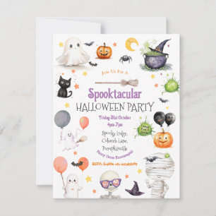 Spook-tastic Kinder Halloween Party Invitation Kaart