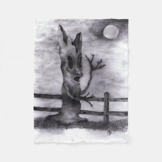 "Spook Tree" Fleece Deken (Voorkant)
