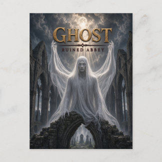 Spook Verwoeste Abdij Donkere Cinema Briefkaart
