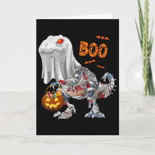 Spook Zombie Mumie Dinosaur Grappige Boe Halloween Kaart