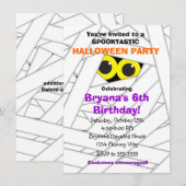 Spookable Mummy Kinder Halloween Party Uitnodiging (Voorkant / Achterkant)