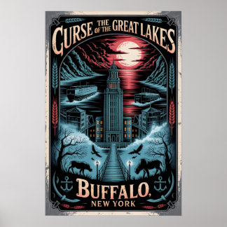 Spookachtig Buffalo, New York Vloek van de Grote M Poster