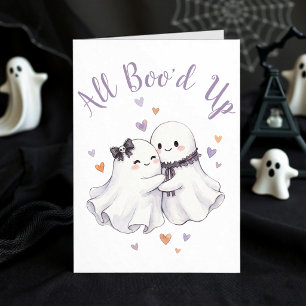 Spookachtig Geheel Verliefd Schattig Halloween Ver Kaart