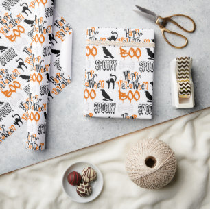 Spookachtig Gelukkig Halloween Boe Cadeau Cadeaupapier