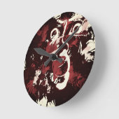 spookachtig gezicht ronde klok (Hoek)