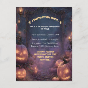 Spookachtig Halloween-pad met Jack-o'-Lanterns Uitnodiging Briefkaart