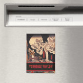 Spookachtig Japans skelet met Jouw naam - Magneet (Insitu (Vaatwasser))