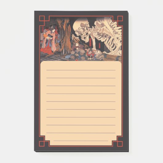 Spookachtig Japans skeletmonster Post-it® Notes (Voorkant)