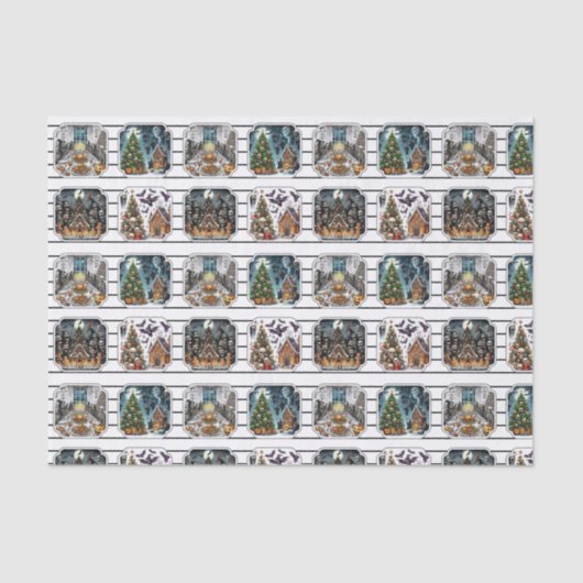 spookachtig kerstweefselpapier tissuepapier (Voorkant)