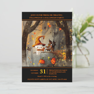 Spookachtig leuk Halloween feest Kaart