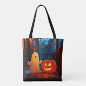 Spookachtig Schattige Halloween Glow Design Draagtas (Achterkant)
