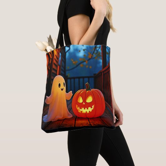 Spookachtig Schattige Halloween Glow Design Draagtas (Dichtbij)