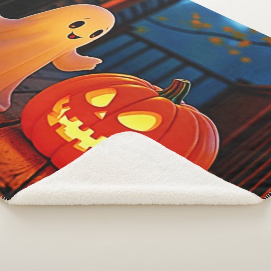 Spookachtig Schattige Halloween Glow Design Sherpa Deken (3/4)