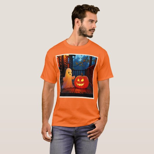 Spookachtig Schattige Halloween Glow Design T-shirt (Voorkant volledig)