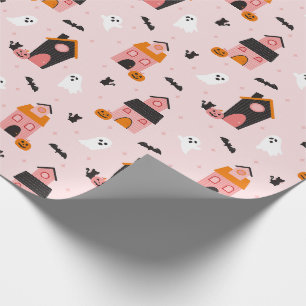 Spookachtig Schattige Halloween spookhuis Cadeaupapier