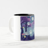 spookachtig silhouet tweekleurige koffiemok (Voorkant links)