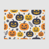 Spookachtig Sinaasappel en Blue Jack-o'-Lanterns m Tissuepapier (Voorkant)