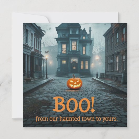 Spookachtig Stadsplein Halloween Design (Voorkant)