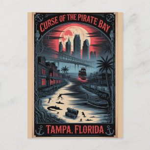 Spookachtig Tampa, Florida Vloek van de Piratenbaa Briefkaart