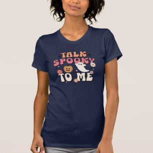 Spookachtig tegen me praten, retro typografie, gro t-shirt