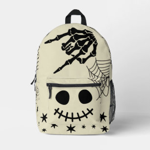 Spookachtig zwart spook Spider web Beige Bedrukte Rugzak