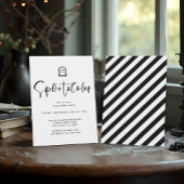 Spookachtig Zwarte Minimaal Geest Halloween Feestj Kaart