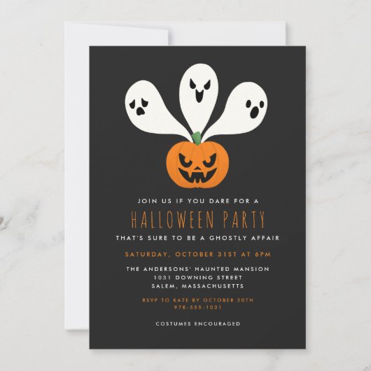Spookachtige Affaire Halloween Party Kaart (Voorkant)