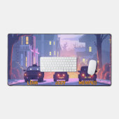 Spookachtige auto's op straat bureaumat (Keyboard & Muis)