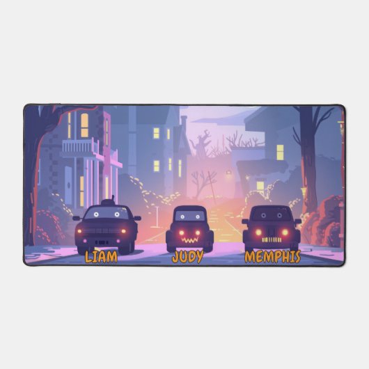 Spookachtige auto's op straat bureaumat (Voorkant)