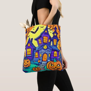 Spookachtige Behekste Landhuis Kunst Draagtas
