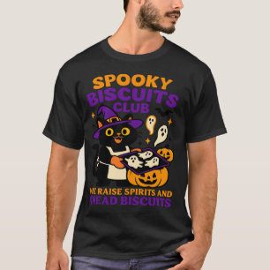 Spookachtige Biscuit Club Kat Halloween Grappig Ba T-shirt