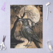 Spookachtige Fantasy Gothic Raven Art Collage Tissuepapier (Craft)