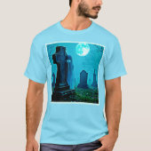 Spookachtige figuur in een Graveyard Design T-shirt (Voorkant)