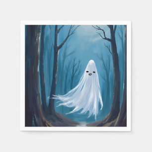 Spookachtige Geest Gelukkig Halloween Feest Servet