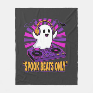 Spookachtige Ghost DJ Halloween Beats Ontwerp_1 Fleece Deken