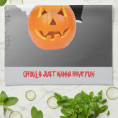 Spookachtige Gloed "Griezelige Sfeer" Halloween Theedoek (Gevouwen)