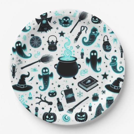 Spookachtige gloed papieren bordje (Voorkant)