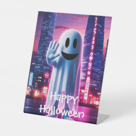 Spookachtige Golf & Urban Lights Reclamebord Met Voetstuk