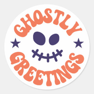 Spookachtige groeten, Halloween Ronde Sticker