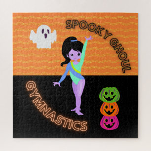 Spookachtige Gymnastiek Monster Gymnastiek Hallowe Legpuzzel