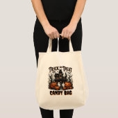 Spookachtige Halloween-avond met pompoenen en gees Tote Bag (Voorkant (product))