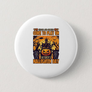 Spookachtige Halloween Kijk Spelen Oktober Geheuge Ronde Button 5,7 Cm