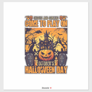 Spookachtige Halloween Kijk Spelen Oktober Geheuge Sticker