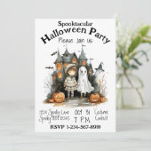 Spookachtige Halloween Party Kaart (Staand voorkant)