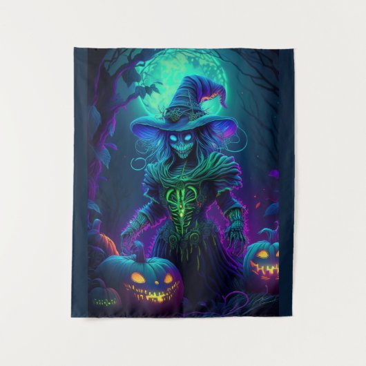 Spookachtige Halloween spookachtige Scare Crow Wandkleed (Voorkant)